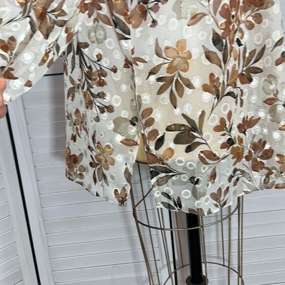 Susan Graver Tunic Shirt Size 4X Sheer Floral NWOT - Picture 11 of 13